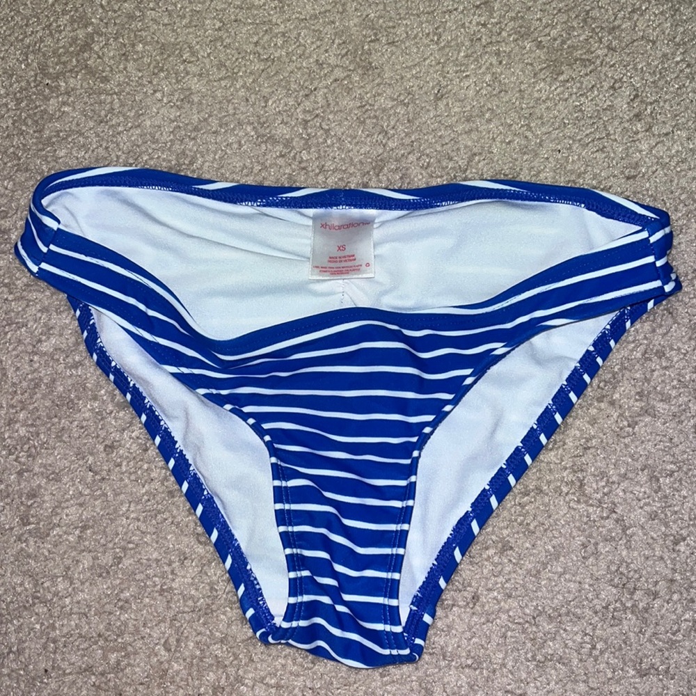 xs target bikini bottoms blue and white stripes